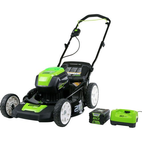 Greenworks PRO 21-Inch 80V Cordless Lawn Mower 4Ah Battery and Charger Included 2501202
