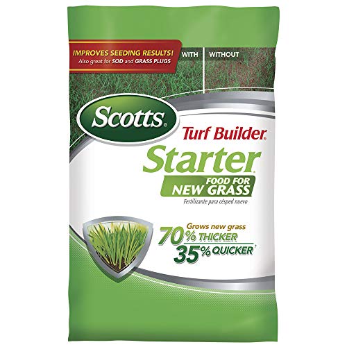 Scotts Turf Builder Starter Food for New Grass 42 lb - Lawn Fertilizer for Newly Planted Grass Also Great for Sod and Grass Plugs - Covers 14000 sq ft