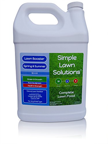 Advanced 16-4-8 Balanced NPK- Lawn Food Natural Liquid Fertilizer- Spring Summer Concentrated Spray - Any Grass Type- Simple Lawn Solutions 1 Gallon