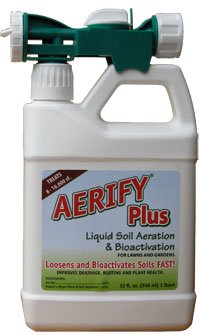 Aerify PLUS one quart - Liquid Aerating Soil Loosener- Aerator Soil Conditioner- No Mechanical or Core Aeration- Any Grass Type All Season- Great for Compact Soils Standing Water Poor Drainage