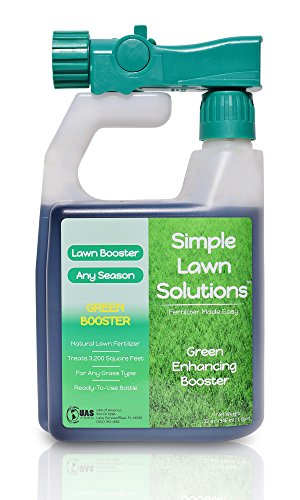 Intense Green Grass Enhancing Booster- Natural Spray Concentrated Liquid Fertilizer Micronutrient- Any Grass Type All Season- Simple Lawn Solutions 32-Ounce