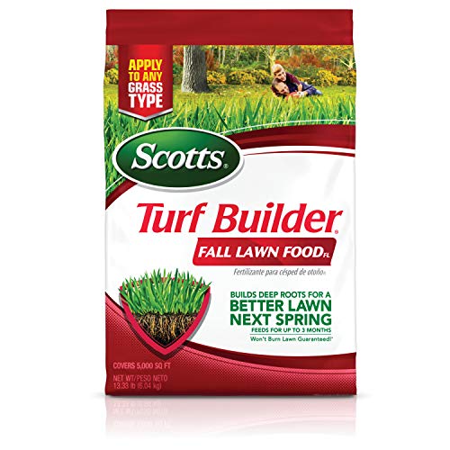 Scotts Turf Builder Fall Lawn FoodFL - 5000 sq ft Lawn Fertilizer Feeds Grass for a Better Lawn Next Spring Builds Deep Roots for All Grass Types 1333 lbs