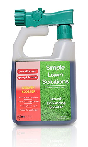 Simple Lawn Solutions Extreme Grass Growth Lawn Booster- Natural Liquid Spray Concentrated Fertilizer with Fulvic Humic Acid- Any Grass Type 32 oz wSprayer