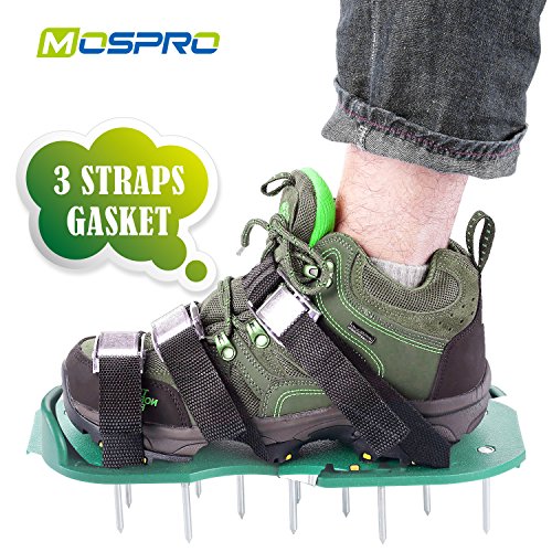 Lawn Aerator Shoes Mospro Spikes Aerator Sandals Heavy Duty Spiked Shoes Each One With 3 Zinc Alloy Metal Buckles