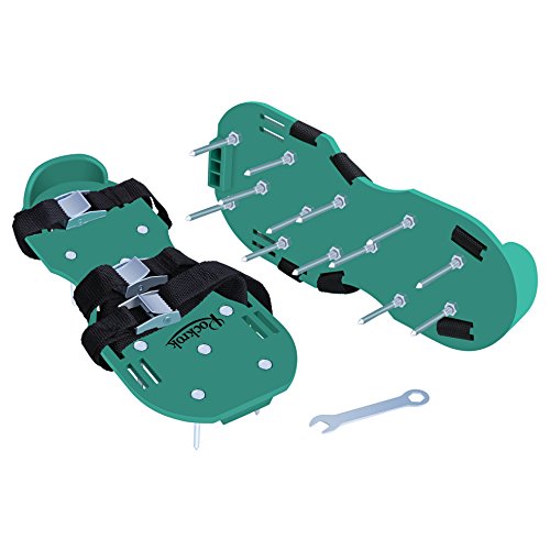Lawn Aerator Shoes Rockrok Spike Sandals With Three Straps And Heavy Duty Metal Buckles For Aerating Your Lawn