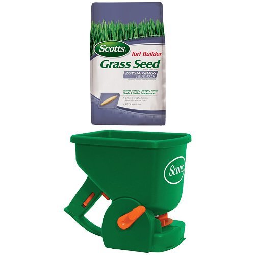 Scotts Turf Builder Zoysia Grass Seedamp Mulch And Spreader Bundle