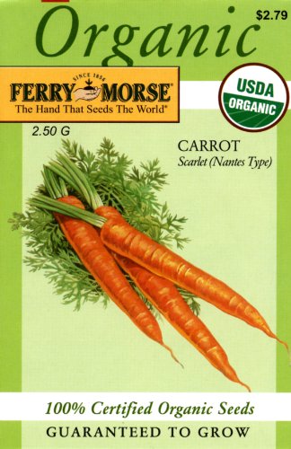 Ferry-morse 3028 Organic Carrot Seeds Scarlet Nantes Type 25 Gram Packet