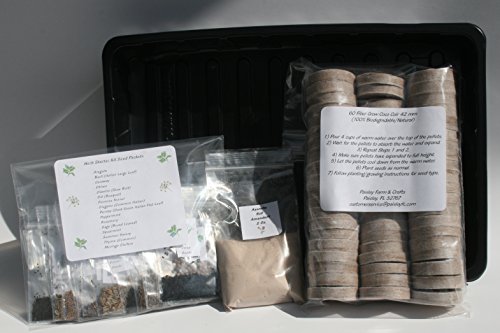 Herb Garden Pellet Starter Kit - 13 Herb Seed Types Bonus Moringa Seeds