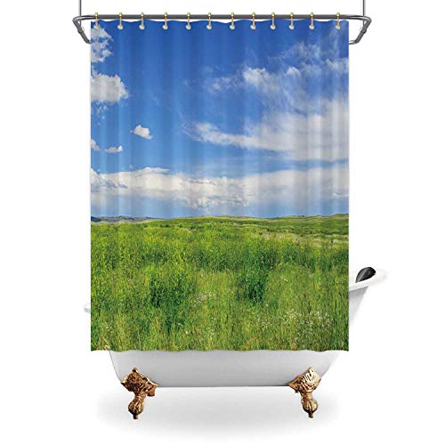 ALUONI Short Grass Prairie Machine Washable Bath Curtains173957 for Bathroom65 in x 71 in