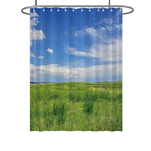 Hitecera Short Grass PrairieShower Curtain 173957 for Bathroom 71 in by 96 in WxH