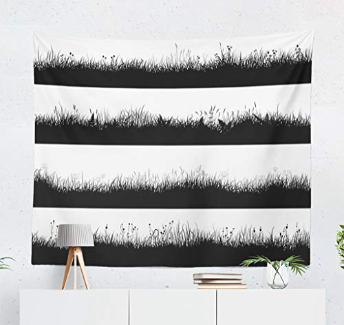 WAYATO Wall Hanging Tapestry 60 X 50 Inch Horizontal Banners Meadow Silhouettes with Short Grass Grass for Home Decorations Bedroom Dorm Decor