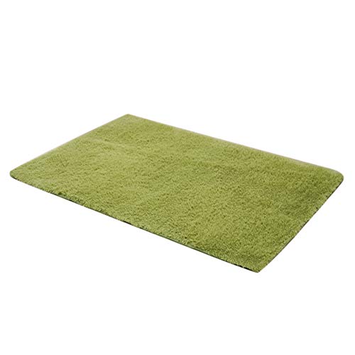 Gsdviyh36 Solid Color Floor Mat Sofa Cushion Living Room Bedroom Carpet Home Decoration Variety of Specifications Wrinkle Resistant Woolen Blanket Luxury Soft Grass Green