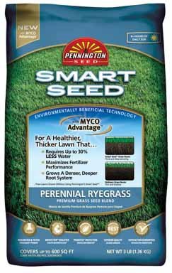 Pennington Seed Green Turf Smart Seed Perennial Ryegrass Premium Grass Seed Blend 600 Sq Ft Bagge