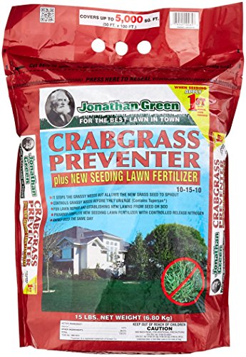Jonathan Green 10465 Crabgrass Preventer Plus New Seeding Lawn Fertilizer 15 Lbs