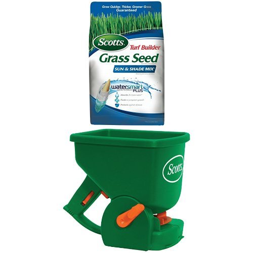 Scotts Turf Builder Grass Seed - Sun And Shade Mix 3-pound not Sold In Louisiana And Spreader Bundle