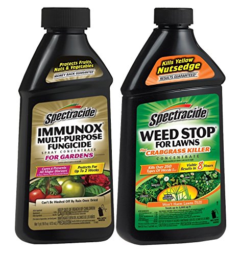Maven Gifts Lawn Care 2-Pack - Spectracide Weed Stop for Lawns Plus Crabgrass Killer Concentrate 32 oz with Spectracide Immunox Multi-Purpose Fungicide Concentrate 16 oz