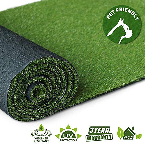 Artificial Turf Grass Lawn 08inch Realistic Synthetic Grass Mat Indoor Outdoor Garden Lawn Landscape for PetsFake Faux Grass Rug with Drainage Holes 33 FT x5 FT165 Square FT