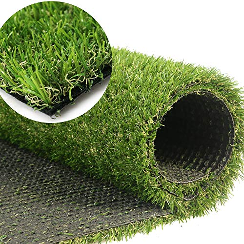 Artificial Turf Grass Lawn 08inch Realistic Synthetic Grass Mat Indoor Outdoor Garden Lawn Landscape for PetsFake Faux Grass Rug with Drainage Holes 7 FT x13 FT91 Square FT