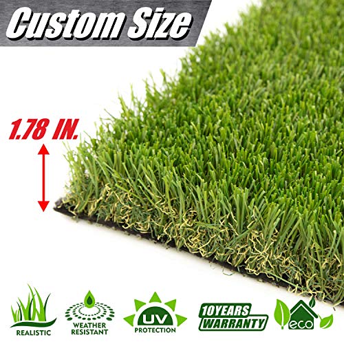 ColourTree 4 x 65 26 Square Ft 178 Grass Height TGC 4 Tones Artificial Turf Faux Grass Mat Lawn Rug - Premium Commercial Grade Realistic Synthetic - for Outdoor Indoor Available Custom Size
