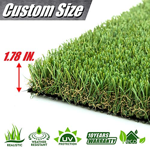 ColourTree Sample 178 Grass Height TGB 4 Tones Artificial Turf Faux Grass Mat Lawn Rug - Premium Commercial Grade Realistic Synthetic - for Outdoor Indoor Available Custom Size
