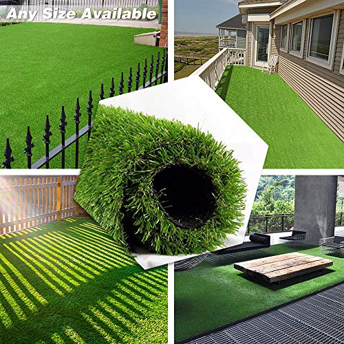 Deluxe Realistic Artificial Grass Turf 33FTX5FT 70 oz Face WeightDrainage HolesRubber Backing Indoor Outdoor Pet Faux Synthetic Grass Astro Rug Carpet for Garden Backyard Patio Balcony