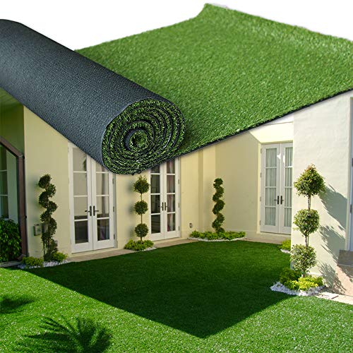 Griclner Artificial Grass Lawn Turf 65 FT x 10 FT65 Square FT 08inch Realistic Synthetic Grass Mat Indoor Outdoor Garden Lawn Landscape for PetsFake Faux Grass Rug with Drainage Holes