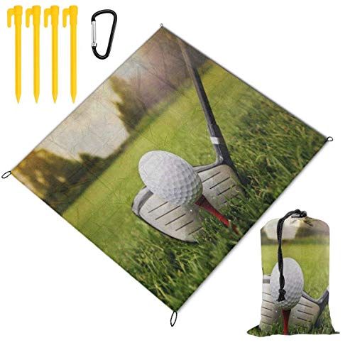Golf in Grass Sport Lover Waterproof Family Picnic Mat Beach Blanket for Picnic Camping Beaches Grass Travel3 Sizes 79 x 57 Inch
