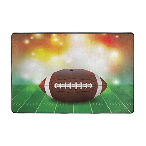 HOUYAN Doormat American Football Ball On Grass Sports Carpet Floor Mat Rug IndoorOutdoorFront DoorBathroom Mats Non Slip Area Rugs 72 X 48 in