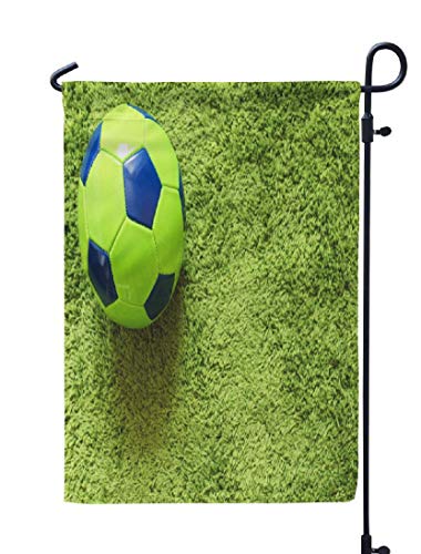 Soopat Soccer Ball Arena Seasonal FlagFootball Soccer Ball Green Surface Grass Sports Weatherproof Double Stitched Outdoor Decorative Flags for Garden Yard 12L x 18W Welcome Garden Flag07