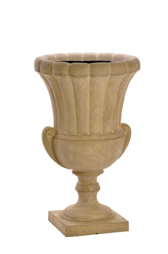 Birdrock Garden Corinthian Urn - Aged Limestone  Indoor Outdoor Planter Urn