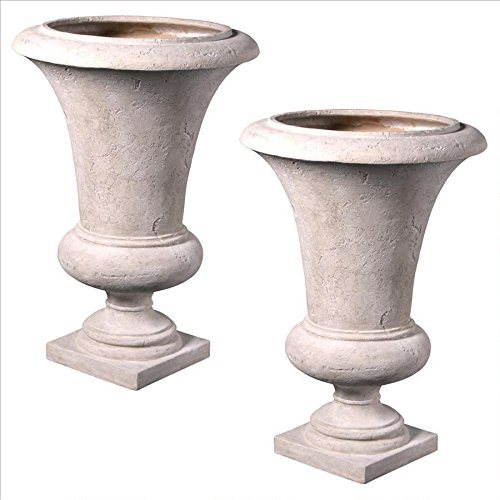 Design Toscano Viennese Architectural Garden Urn Large Set of 2 Ivory