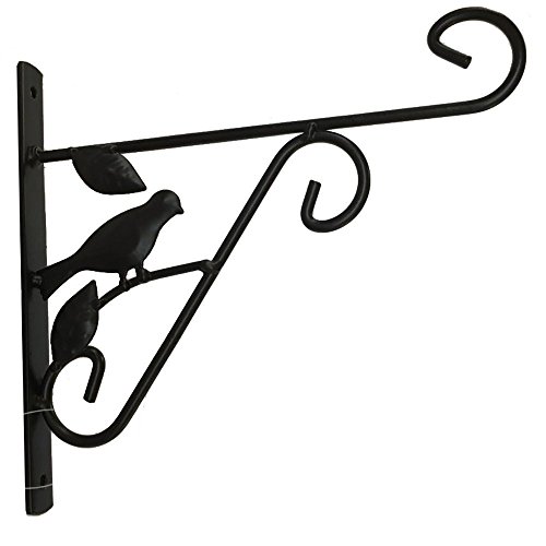 Amagabeli 10 by 9 Black Wrought Iron Curved Hook - Wall Hook for Hanging Flower Pot Planter Hook Hanger for Wind Chime Bird Feeder Pole Lantern Hanger Hanging Planter Wall Bracket Plant Stand