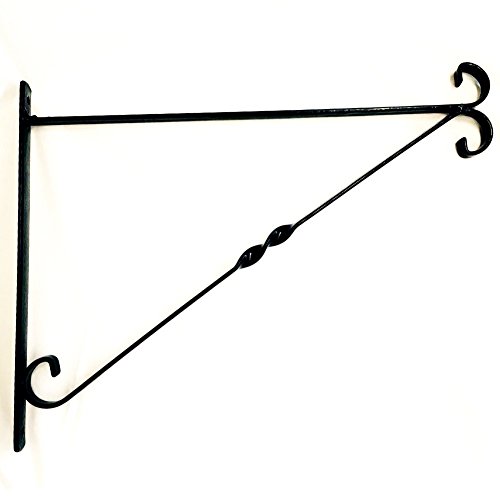 Amagabeli 14 X 10 Black Wrought Iron Straight Hook - Wall Hook for Hanging Flower Pot Planter Hook Hanger for Wind Chime Bird Feeder Pole Lantern Hanger Hanging Planter Wall Bracket Plant Stand