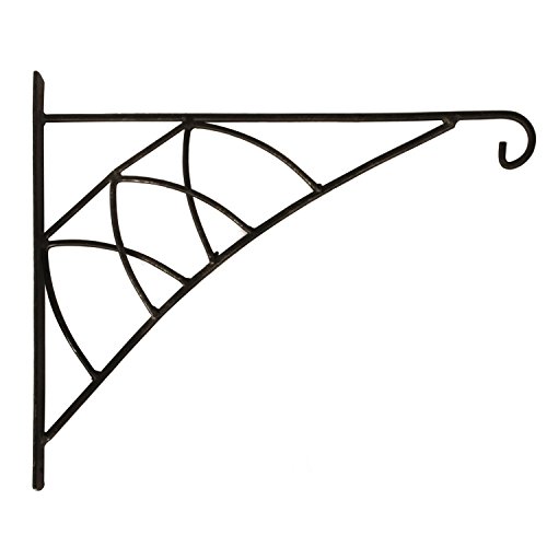 Amagabeli 14 X 12 Black Wrought Iron Straight Hook - Wall Hook for Hanging Flower Pot Planter Hook Hanger for Wind Chime Bird Feeder Pole Lantern Hanger Hanging Planter Wall Bracket Plant Stand