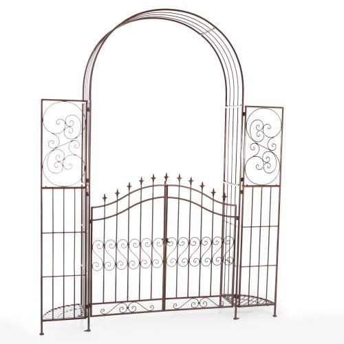 Belham Living Belham Living Gated Hodgson Garden Metal Arbor With Planter Stands Iron