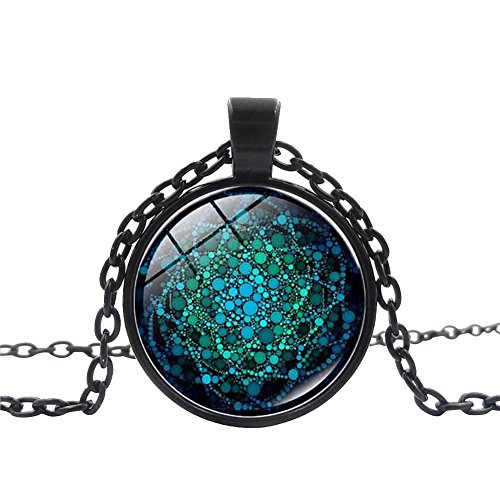 Urns Ashes Funeral Retro Flower of Life Glass Cabochon Pendant Charm Women Necklace Jewelry GiftColourAntique Bronze Pet Memorial Dog cat Urn Color  Black