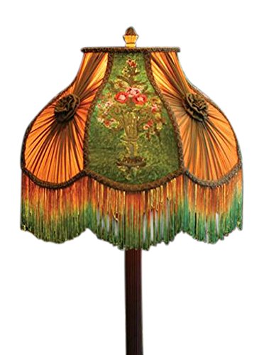 Victorian Gone With The Wind Bed And Breakfast Velvet Embroidered Lamp Shade Flower Urn 16 x 14 Standard Lamp Harp