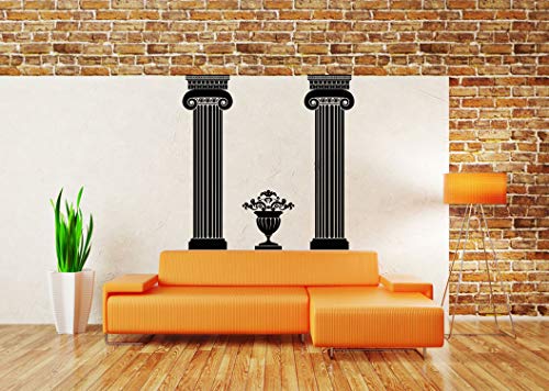 Vinyl Sticker Columns Flower Urn Greek Vase Jar Jug Amphora Wine Emblem Ornament Ionic Architecture Mural Decal Wall Art Decor SA2285