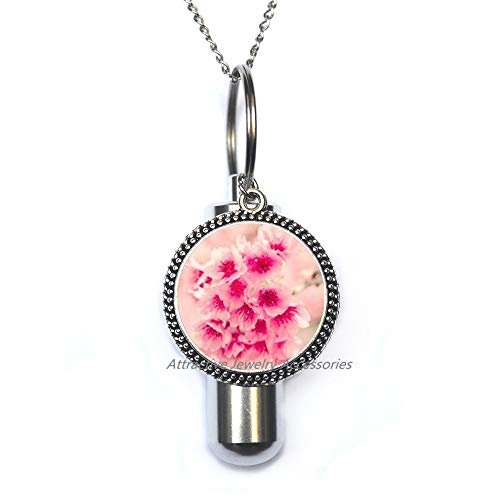 Wklo0avmg Cherry Blossom Cremation Urn Necklace Cherry Blossom Jewelry Cherry Blossom Jewellery Cherry Blossom Gifts Pink Flower Cremation Urn NecklaceQK0O107