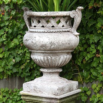 Orlandi Statuary Woven Top Outdoor Urn - Yard Art