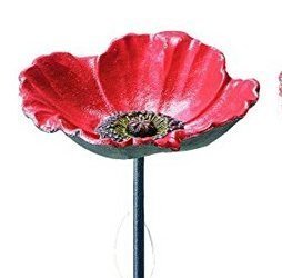 Benba Brand Cast Iron Poppy Bird Bath For Garden Decorative Feeders