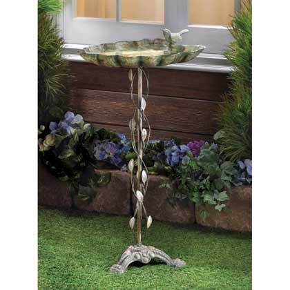 Birdbaths Verdigris Leaf Metal Cast Iron Bowl Molds Outdoor Tiffany Style Bird Visitor Water Feeder Liner