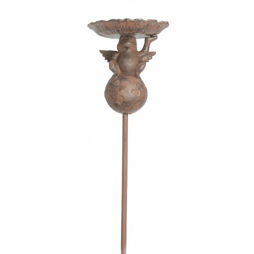 Cast Iron Frog Birdbath On Garden Stake Bath Feeder Bird