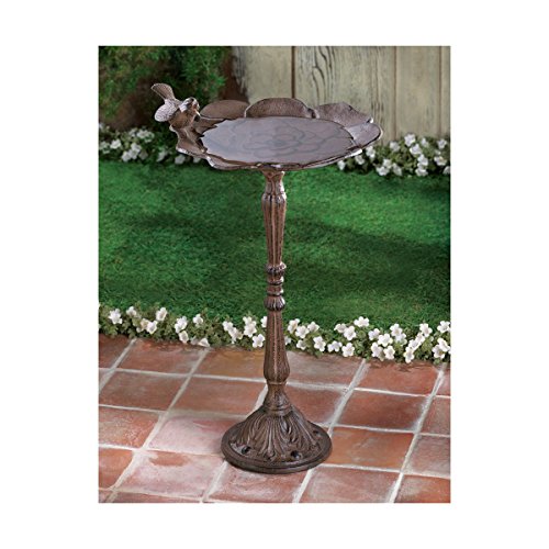 Rustic Cast Iron Decorative Birdbath Patio Garden Decor Yard Art