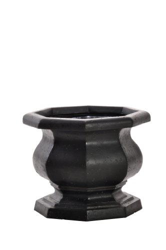 Birdrock Garden Octagonal Urn - Aged Charcoal | Indoor Outdoor Planter Urn