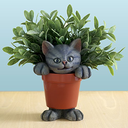 Bits And Pieces - Cat In The Planter Home Décor Urn -the Cat In A Planter Is A Plant Pot Accessory - A Wonderful