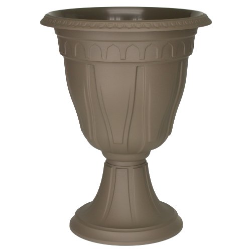 Dcn Plastic 1420ca Tall Azura Urn Planter, Cappuccino