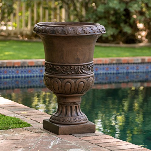 Roma 26-inch Antique Brown Urn Planter