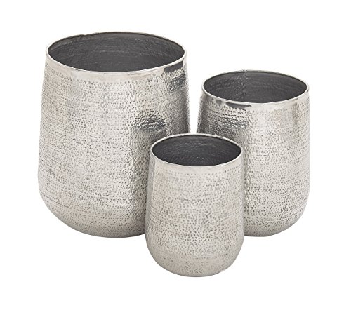 Benzara Breathtaking Aluminum Planter Set of 3