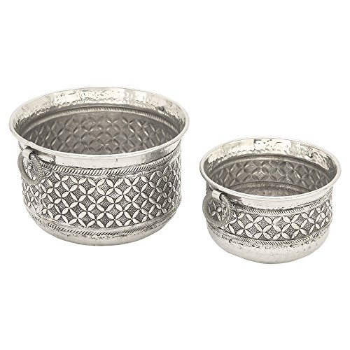 DecMode Finished Aluminum Planters - Set of 2